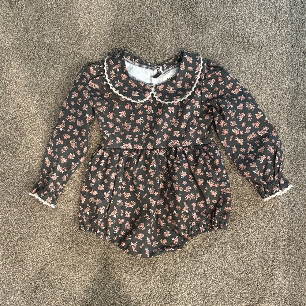 Floral Long Sleeve Mebie Baby Romper
